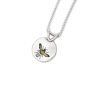 Honey Bee Pendant - Mixed Metal Pendant   7275 - handmade by Beth Millner Jewelry