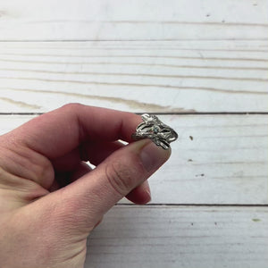 Silver Entwined Branches Twig Ring - your choice of stone - Wedding Ring  Recycled Diamond  Blue Sapphire 2654 - handmade by Beth Millner Jewelry