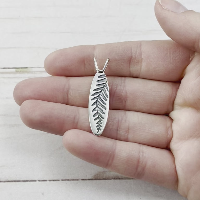 Fern Frond Pendant - Silver Pendant   6985 - handmade by Beth Millner Jewelry