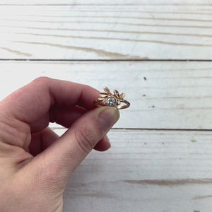 Gold Growing Love Diamond Twig Ring - your choice of 5mm stone & gold - Wedding Ring  Recycled Diamond / 18K Palladium White Gold  Recycled Diamond / 14K Rose Gold 6308 - handmade by Beth Millner Jewelry