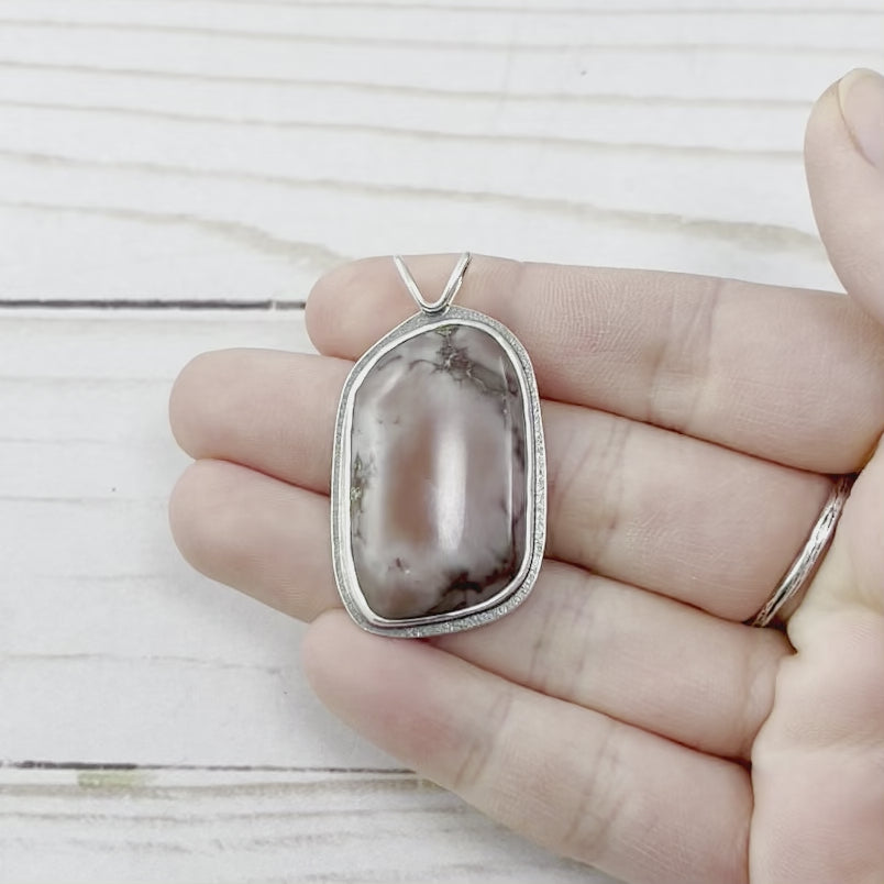 Datolite Copper Conglomerate Drop No. 3 - Silver Pendant   7030 - handmade by Beth Millner Jewelry