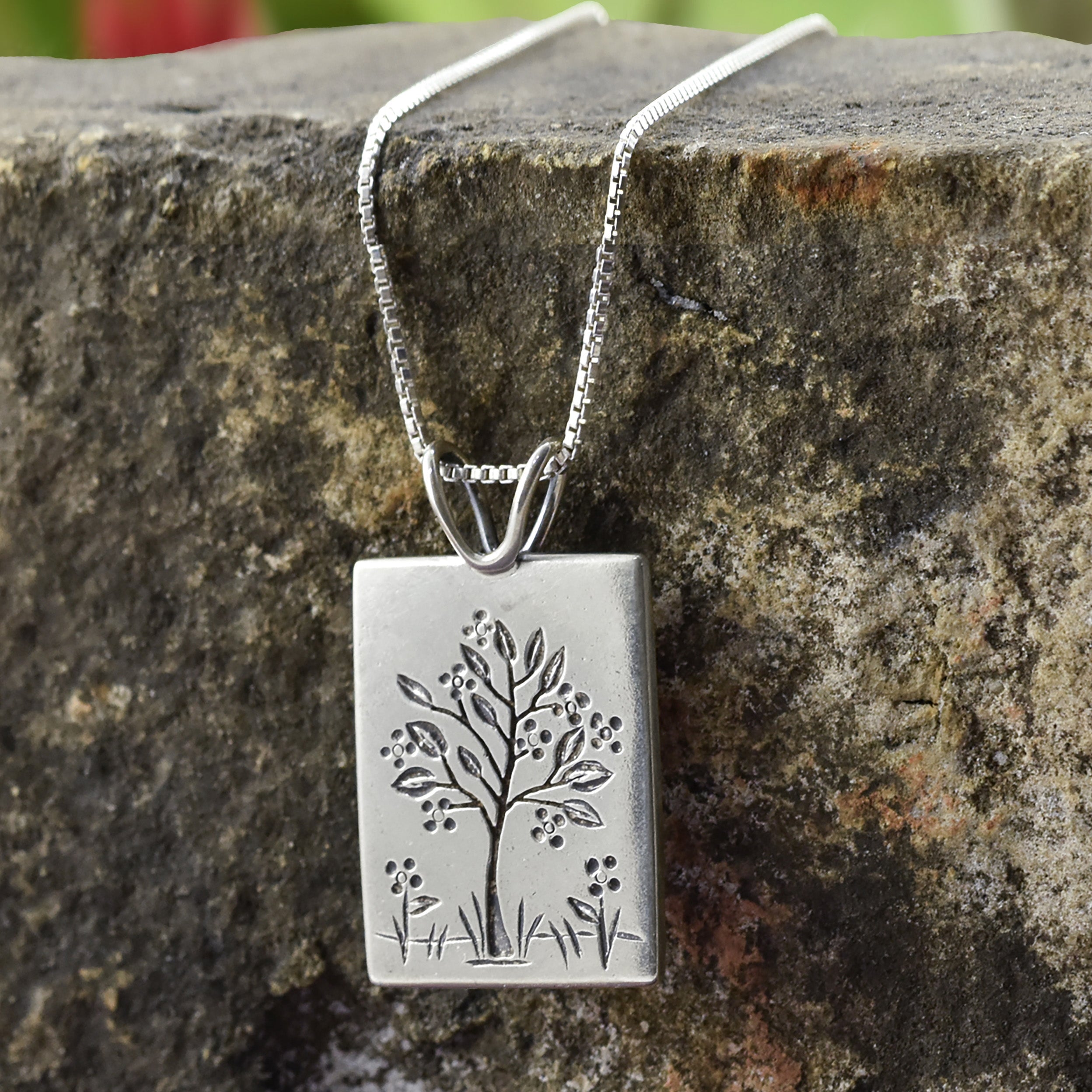 Reversible Equinox Tree Pendant - Silver Pendant   7096 - handmade by Beth Millner Jewelry