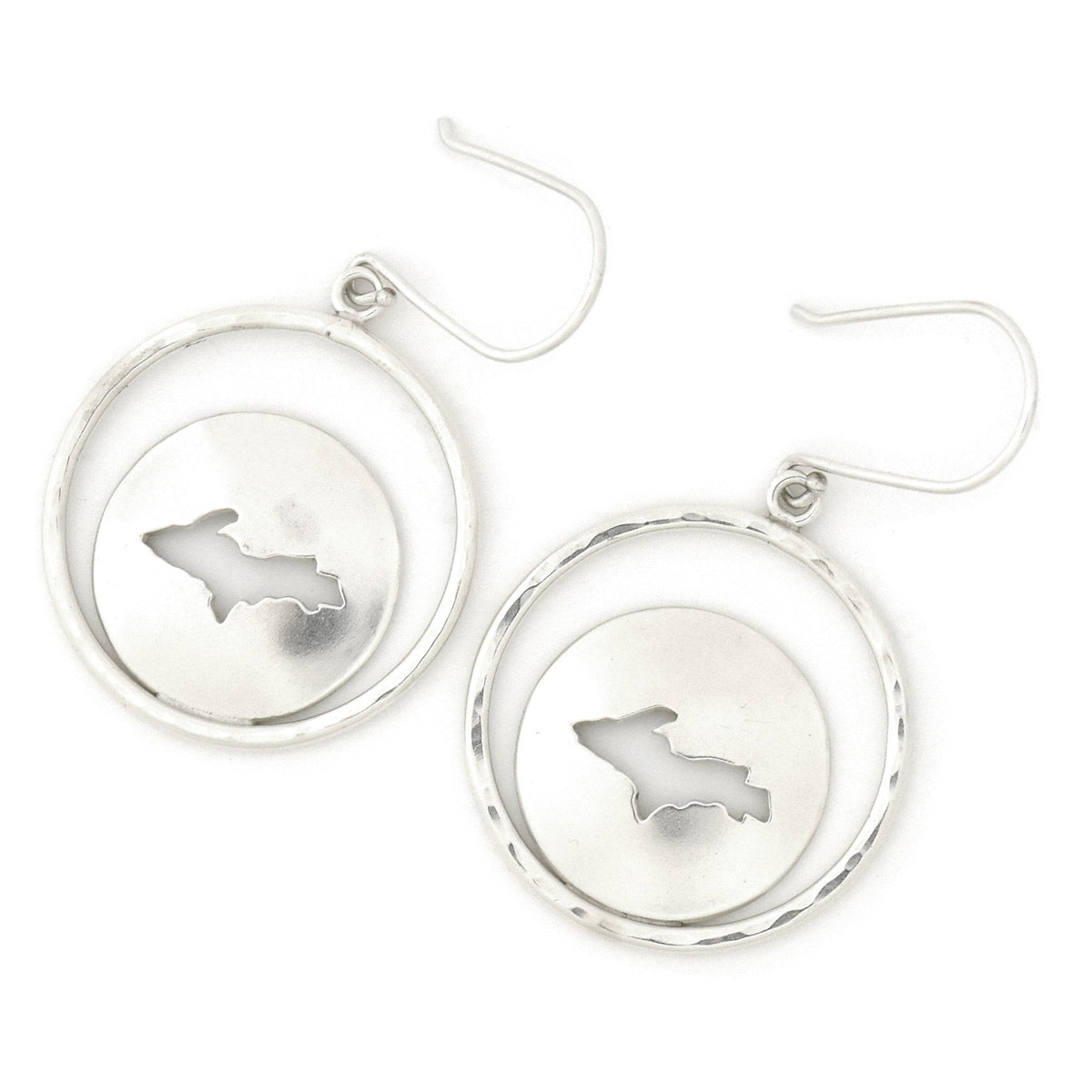 Upper Michigan Statement Earrings - Silver Earrings   7094 - handmade by Beth Millner Jewelry