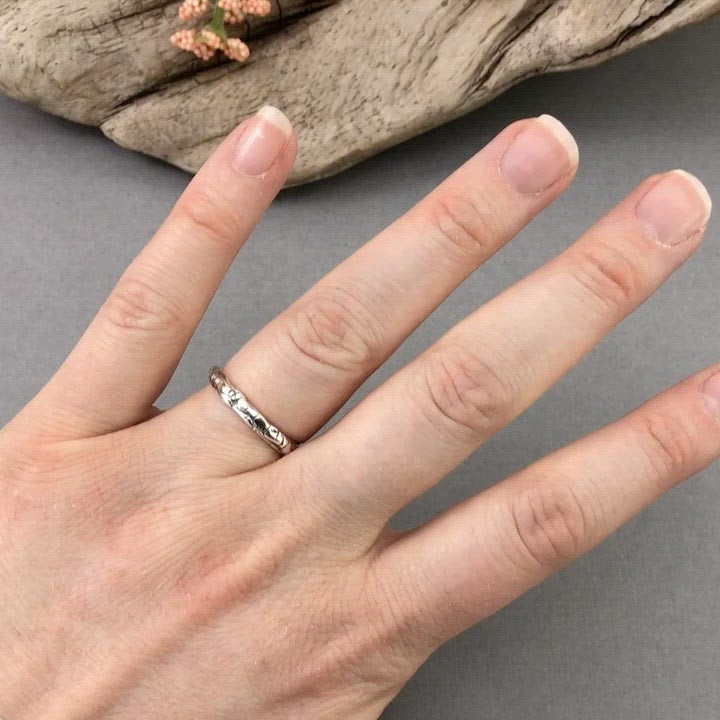 Birch Twig Ring, Wedding Ring handmade by Beth Millner Jewelry