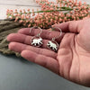 Recycled sterling silver and recycled copper bear earrings by Beth Millner Jewelry