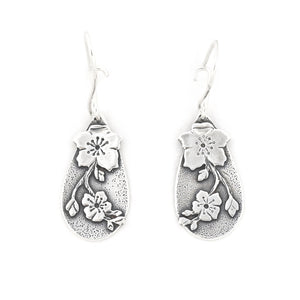 Apple Blossom Earrings - Silver Earrings   5772 - handmade by Beth Millner Jewelry