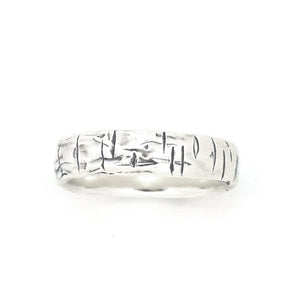 Silver Birch Tree Trunk Ring - Wedding Ring  Select Size  4 6052 - handmade by Beth Millner Jewelry