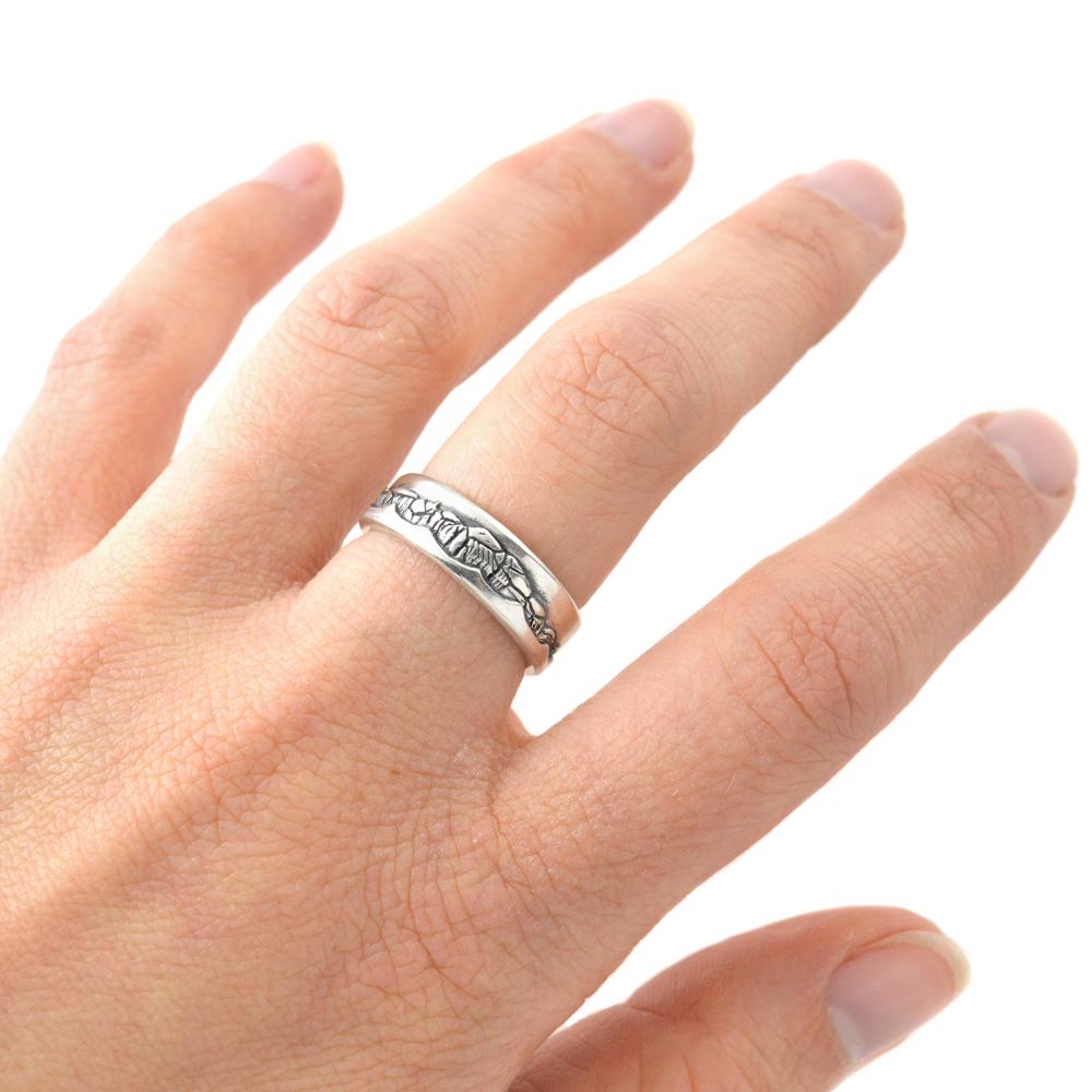 Silver Black Rocks Ring - Wedding Ring  6mm / Select Size  6mm / 4 3441 - handmade by Beth Millner Jewelry