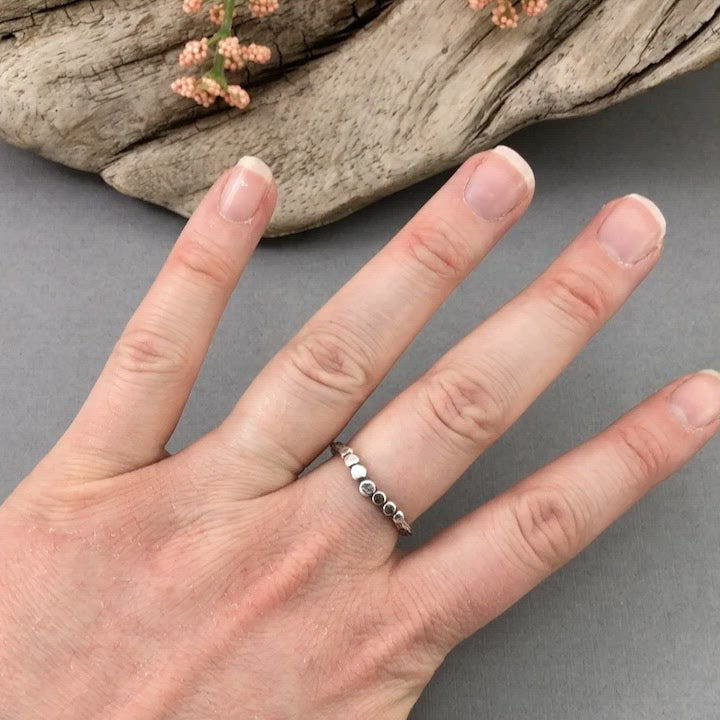 Curved Pebble Twig Ring, Wedding Ring handmade by Beth Millner Jewelry
