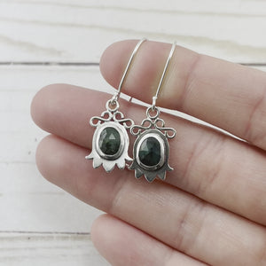 Emerald Earrings - Silver Earrings   6903 - handmade by Beth Millner Jewelry
