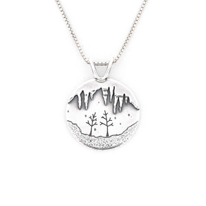 Eben Ice Caves Pendant - Silver Pendant   5668 - handmade by Beth Millner Jewelry