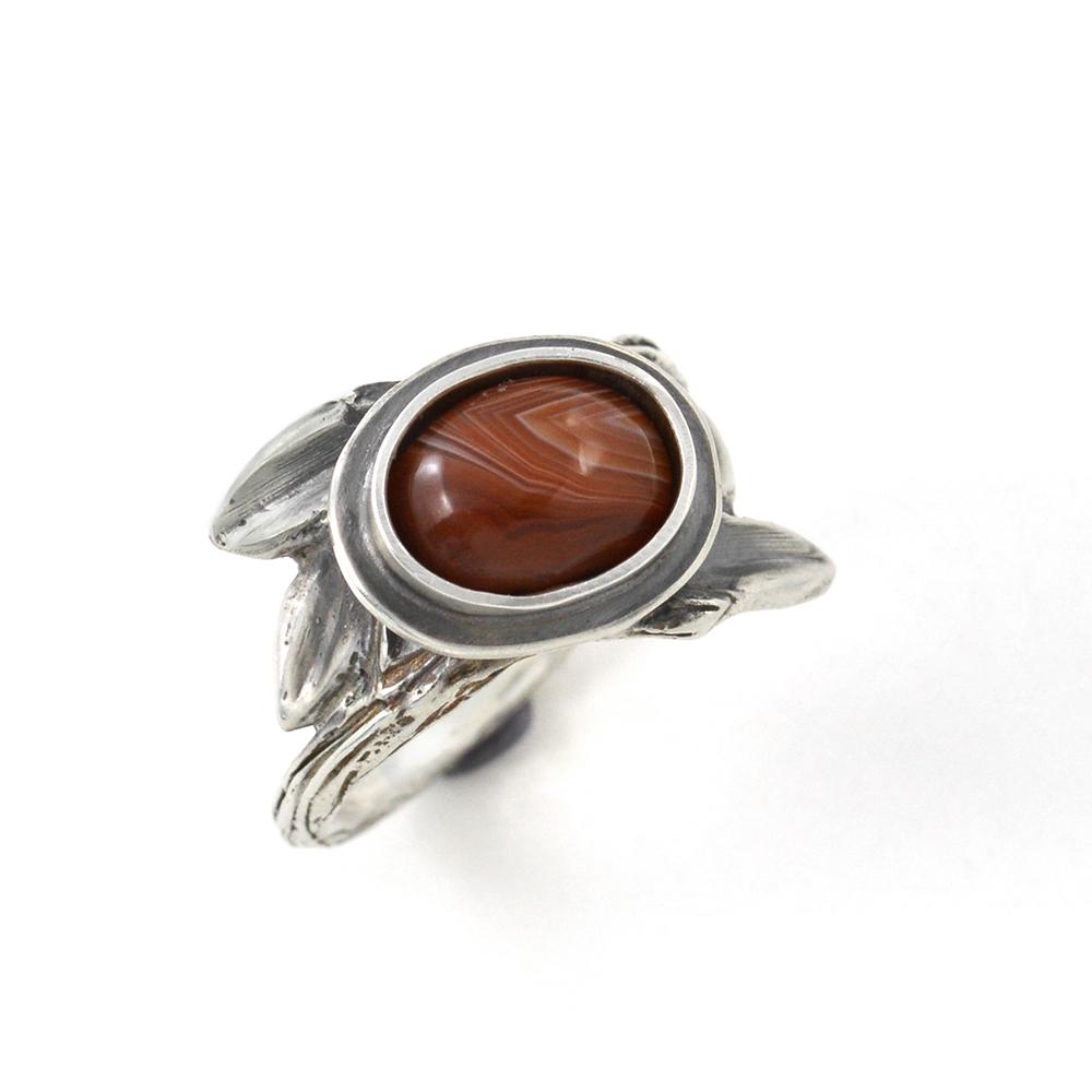 Entwined Agate Ring - Choose Your Own Stone - Ring A. 8mm Minnesota Lake Superior Agate / Lake Superior Agate B. 6mm Lake Superior Agate / Lake Superior Agate 3219 - handmade by Beth Millner Jewelry
