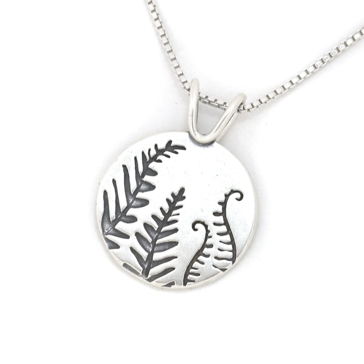 Fern Family Pendant - Silver Pendant   6986 - handmade by Beth Millner Jewelry