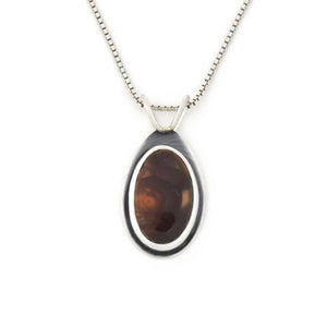 Fire Agate Drop Pendant No. 2 - Silver Pendant   5707 - handmade by Beth Millner Jewelry
