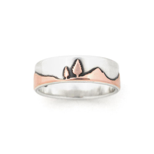 Rose Gold Conifer Couple Ring