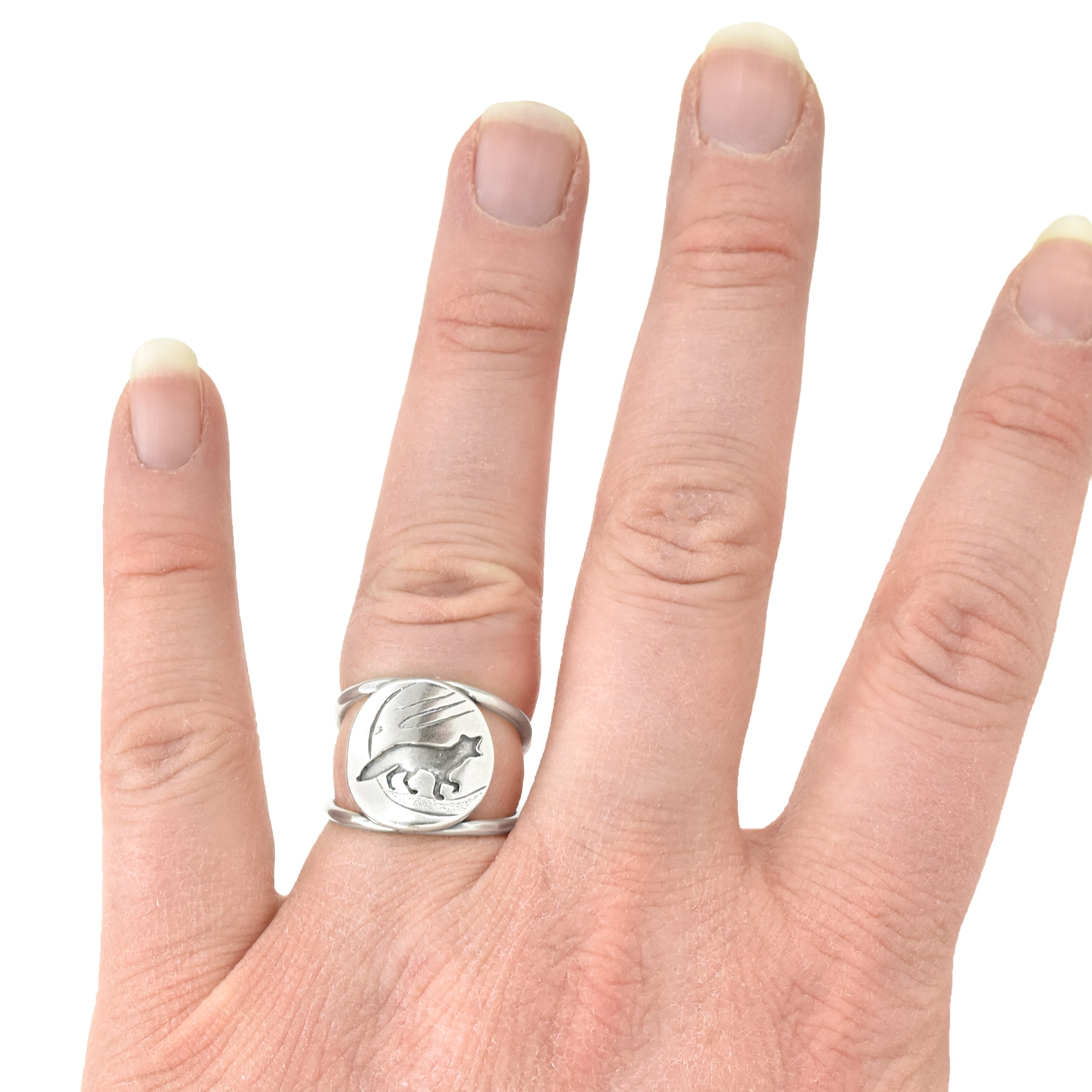 Silver Fox Ring - Ring Select Size 4 6984 - handmade by Beth Millner Jewelry