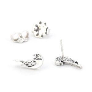 Spring Robin Post Earrings - Silver Earrings   5779 - handmade by Beth Millner Jewelry