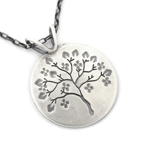 Springtime in Michigan Sterling Silver Tree Pendant - Silver Pendant   1080 - handmade by Beth Millner Jewelry