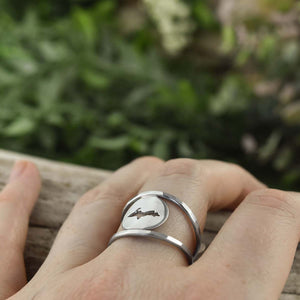 Upper Peninsula Sterling Silver Double Band Ring - Ring  Select Size  4 2587 - handmade by Beth Millner Jewelry