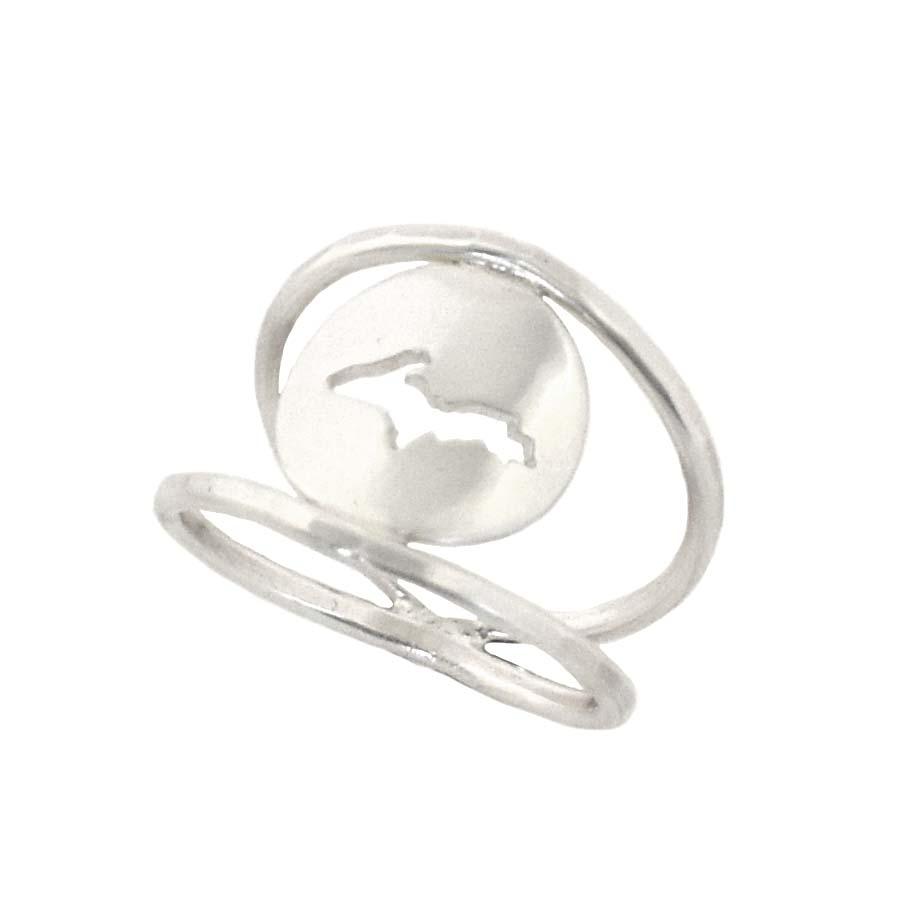 Upper Peninsula Sterling Silver Double Band Ring - Ring Select Size 4 2587 - handmade by Beth Millner Jewelry