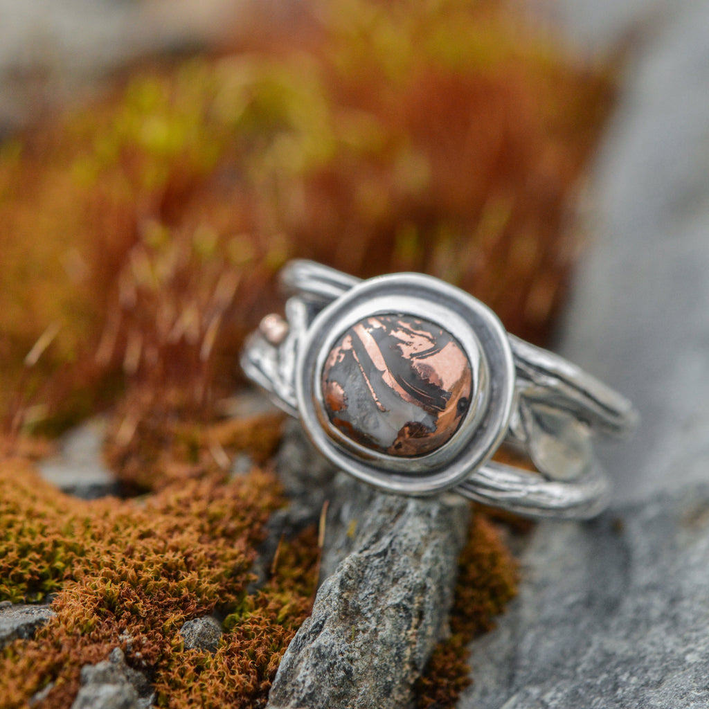 Copper Banded Agates and Custom Rings