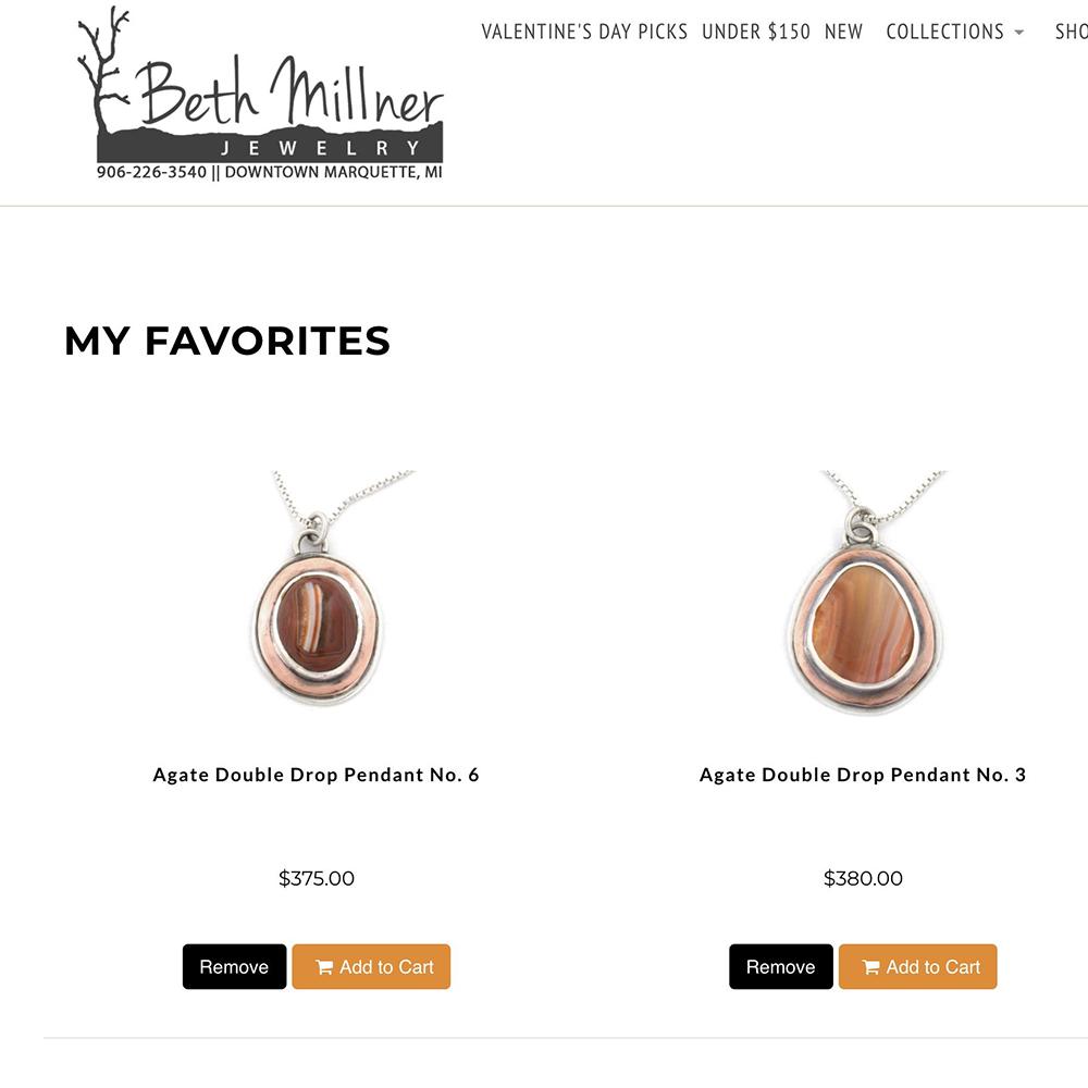You can now save and share favorites on Beth Millner Jewelry's Website!