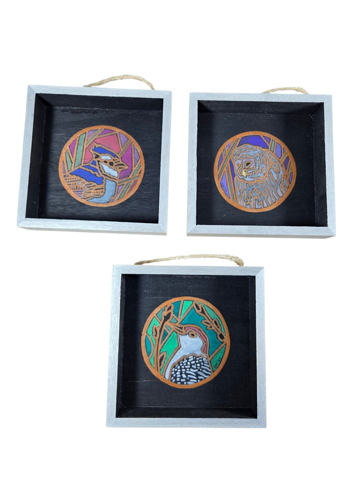 Framed Circle Birds Paintings by Beth Millner - Artisan Goods   Paintings11 - handmade by Beth Millner Jewelry