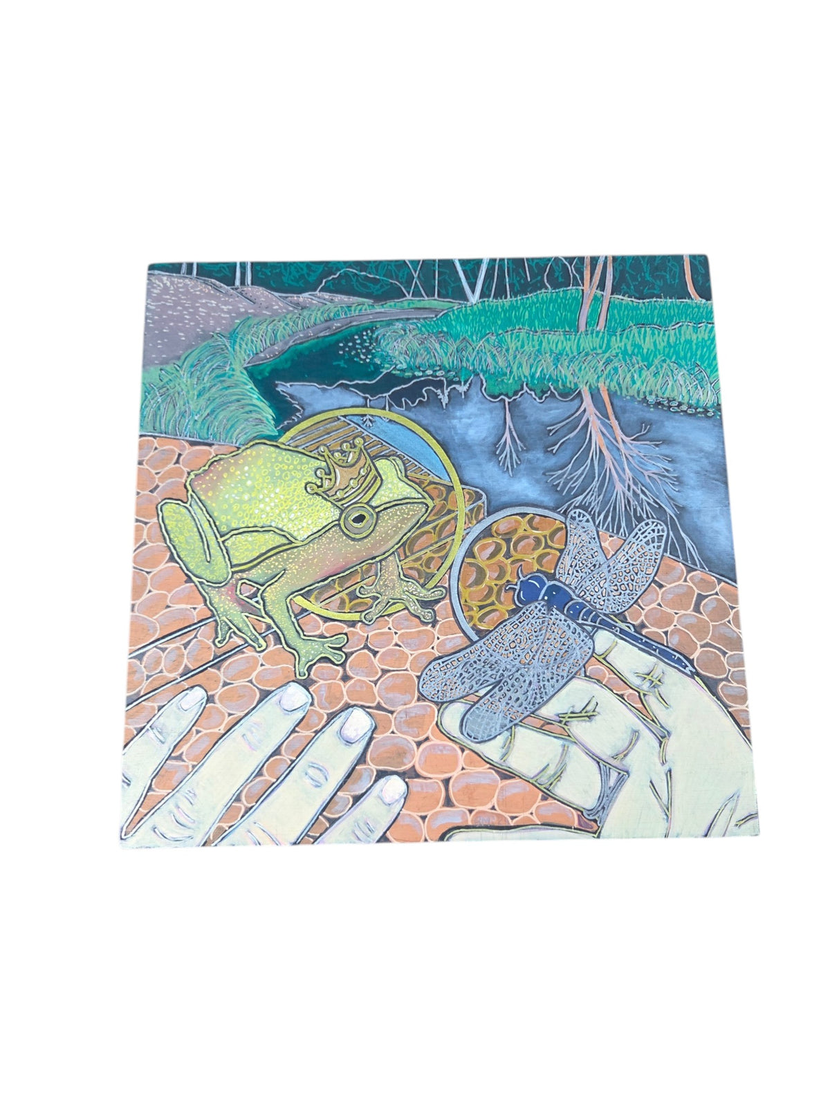 Frog and Dragonfly Painting by Beth Millner - Artisan Goods   Paintings2 - handmade by Beth Millner Jewelry
