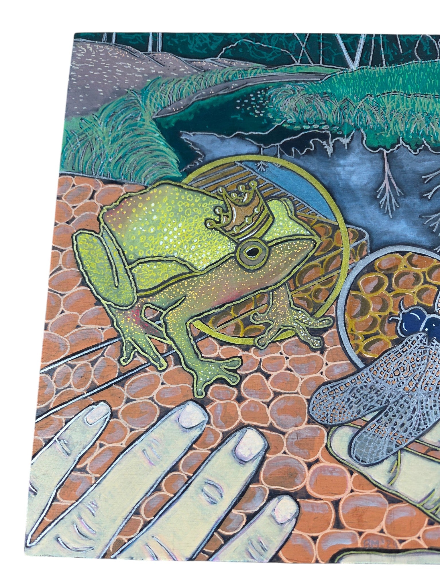 Frog and Dragonfly Painting by Beth Millner - Artisan Goods   Paintings2 - handmade by Beth Millner Jewelry