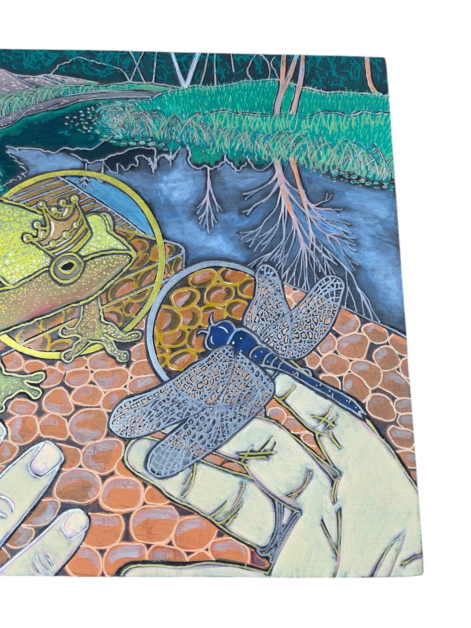 Frog and Dragonfly Painting by Beth Millner - Artisan Goods   Paintings2 - handmade by Beth Millner Jewelry