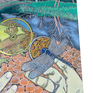 Frog and Dragonfly Painting by Beth Millner - Artisan Goods   Paintings2 - handmade by Beth Millner Jewelry