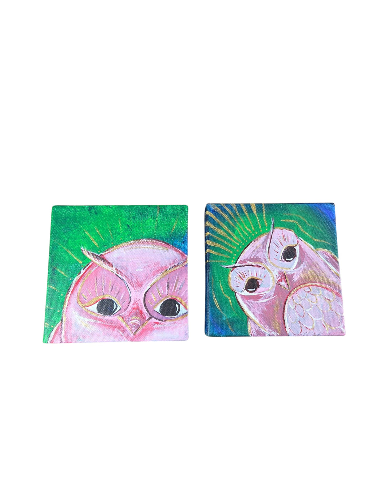 Owl Pair Set of 2 Paintings by Beth Millner - Artisan Goods   Paintings16 - handmade by Beth Millner Jewelry