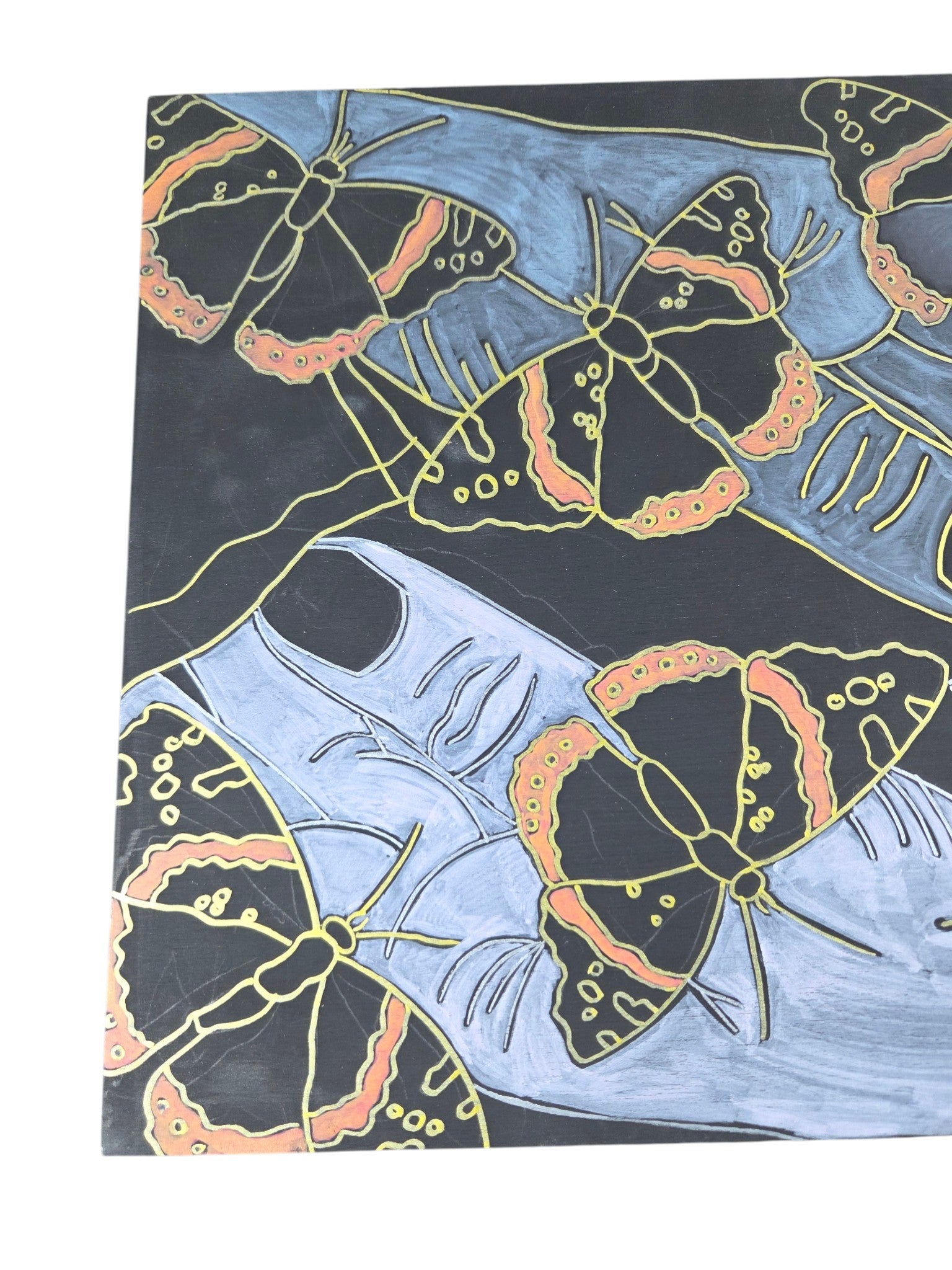 Butterflies in Hand Painting by Beth Millner - Artisan Goods   Paintings6 - handmade by Beth Millner Jewelry