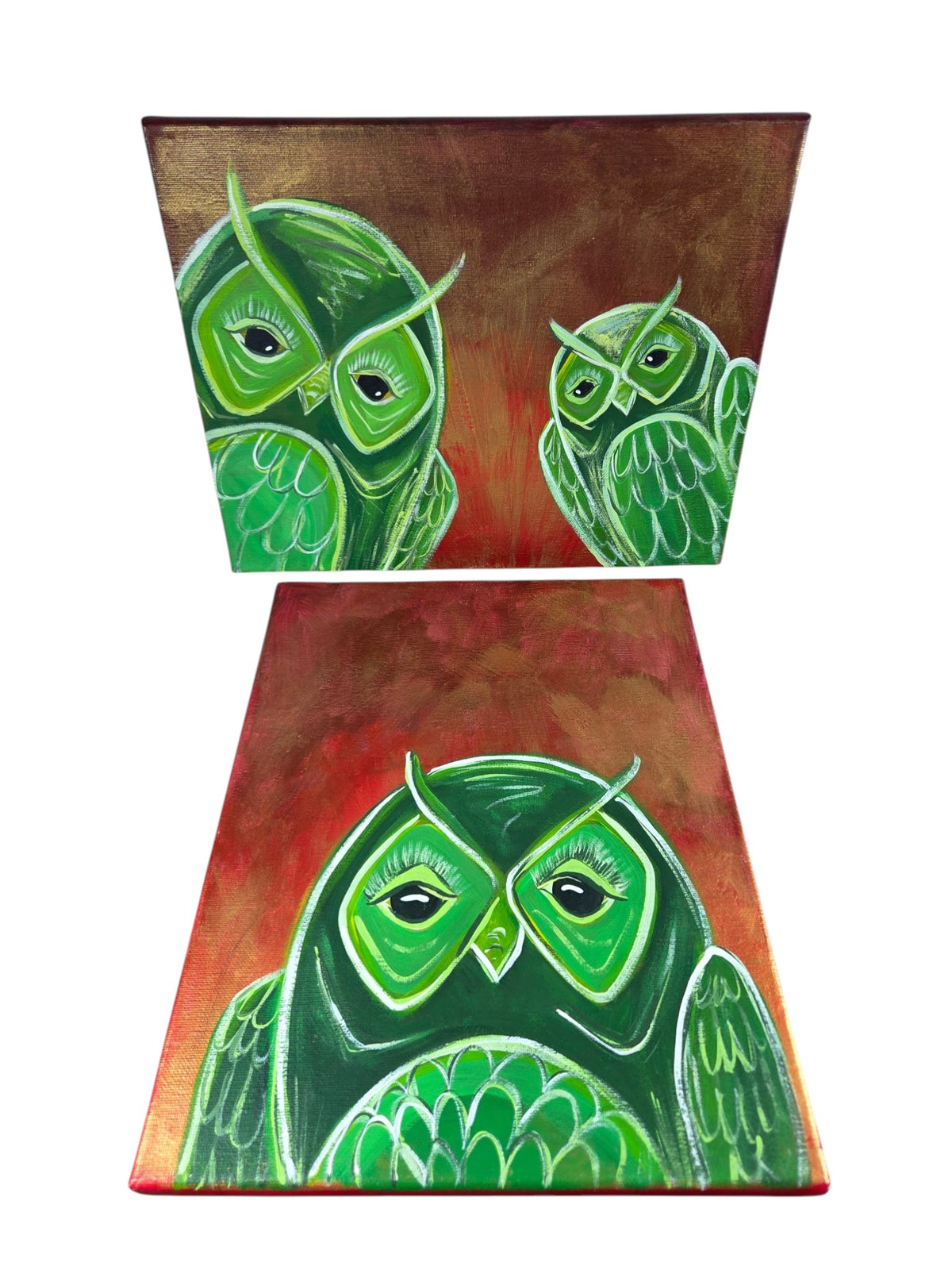 Emerald Lady and Emerald Pair Paintings by Beth Millner - Artisan Goods Emerald Lady Single Emerald Pair Paintings27-1 - handmade by Beth Millner Jewelry