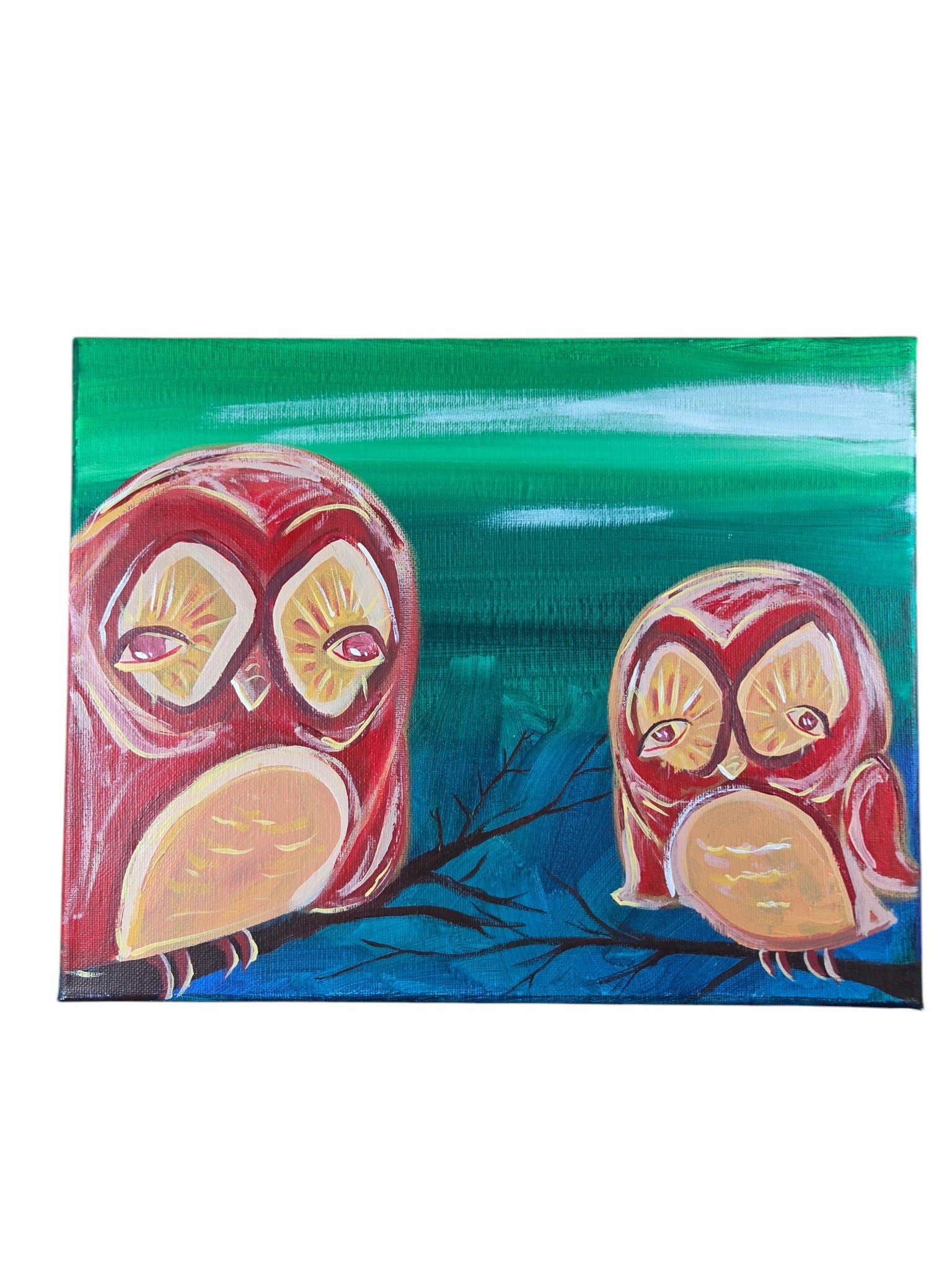 Owl Love Over Time Cloudy Night Tandem Paintings by Beth Millner - Artisan Goods Love Over Time Cloudy Night Paintings28-1 - handmade by Beth Millner Jewelry