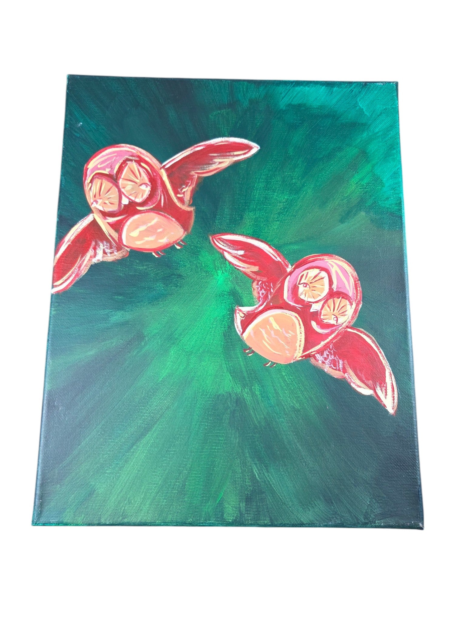 Owl Love Over Time Cloudy Night Tandem Paintings 11