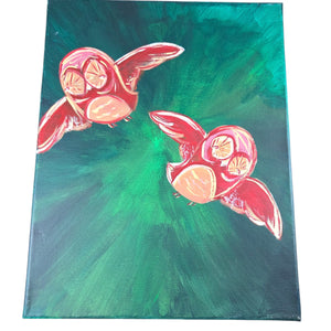 Owl Love Over Time Cloudy Night Tandem Paintings 11