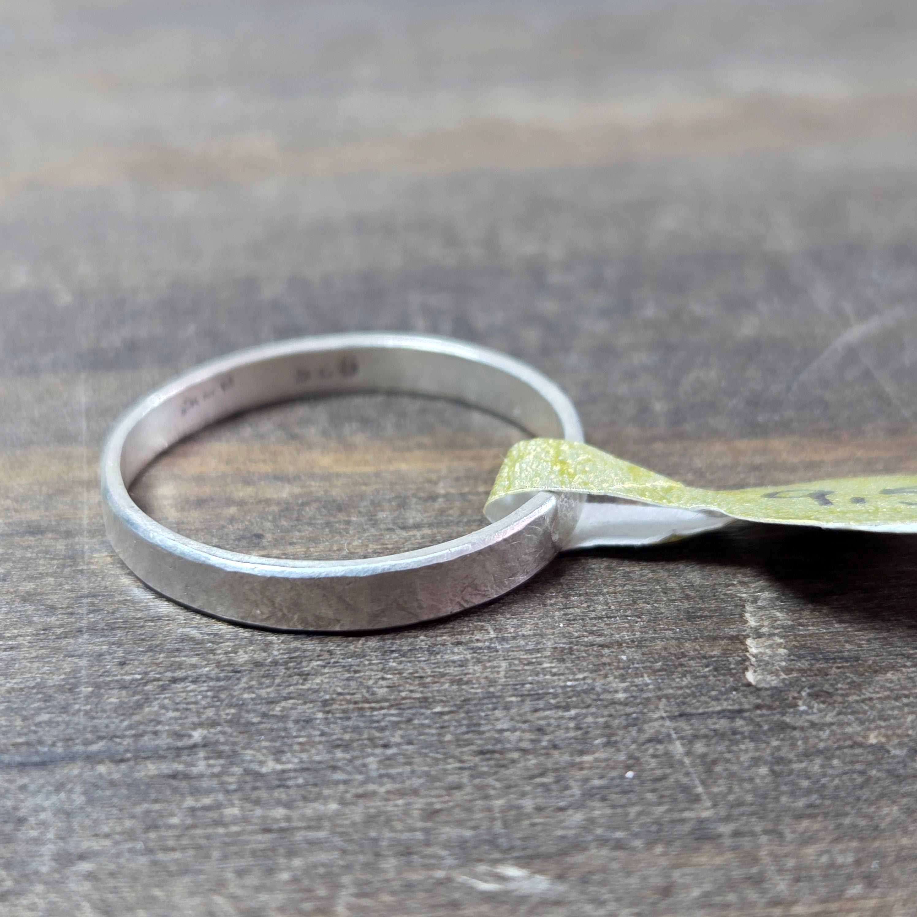 Silver Texture Band Ring Size 9.5 - Wedding Ring   9139 - handmade by Beth Millner Jewelry