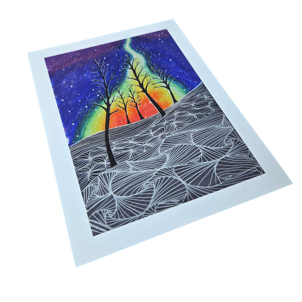 Northern Lights Forest Artist Print 5" x 7" - Tree Planting with Purchase - Artisan Goods   5522-57 - handmade by Beth Millner Jewelry