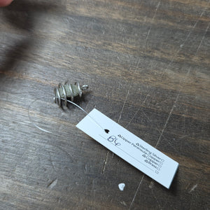 Wire Wrapped Gray Rock with Red Bead Pendant - Silver Pendant   B5 - handmade by Beth Millner Jewelry