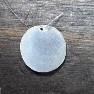 Silver with Green Stone Round Pendant - Silver Pendant   s19 - handmade by Beth Millner Jewelry