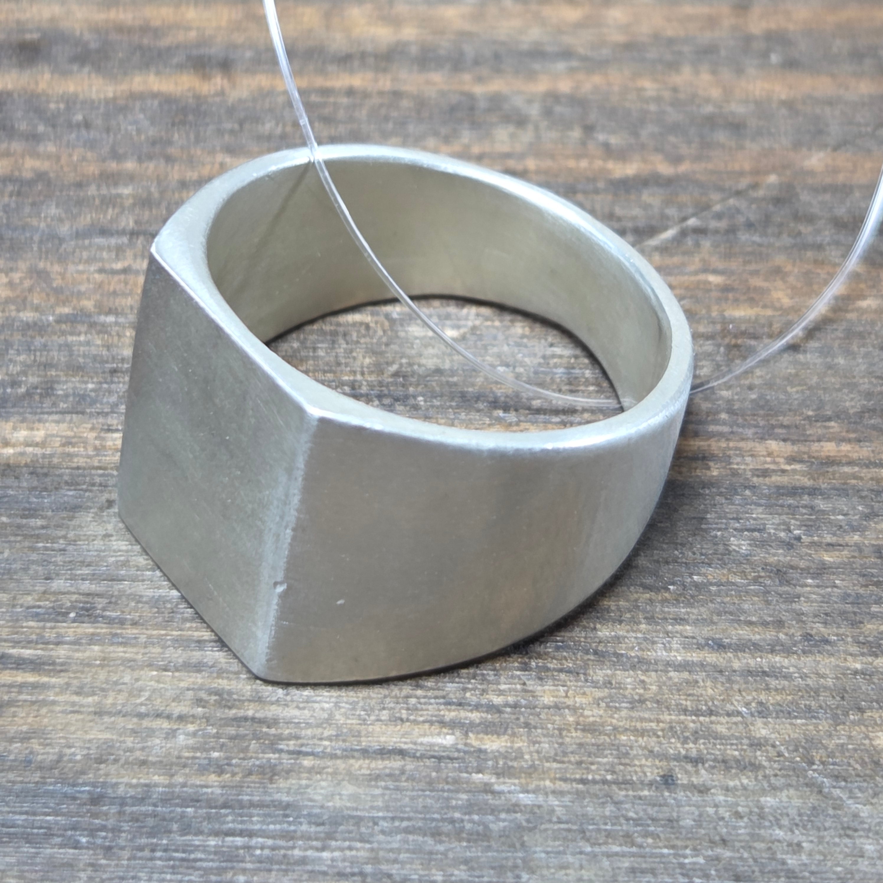 Silver Block Band Ring Size 10 - Ring   s21 - handmade by Beth Millner Jewelry