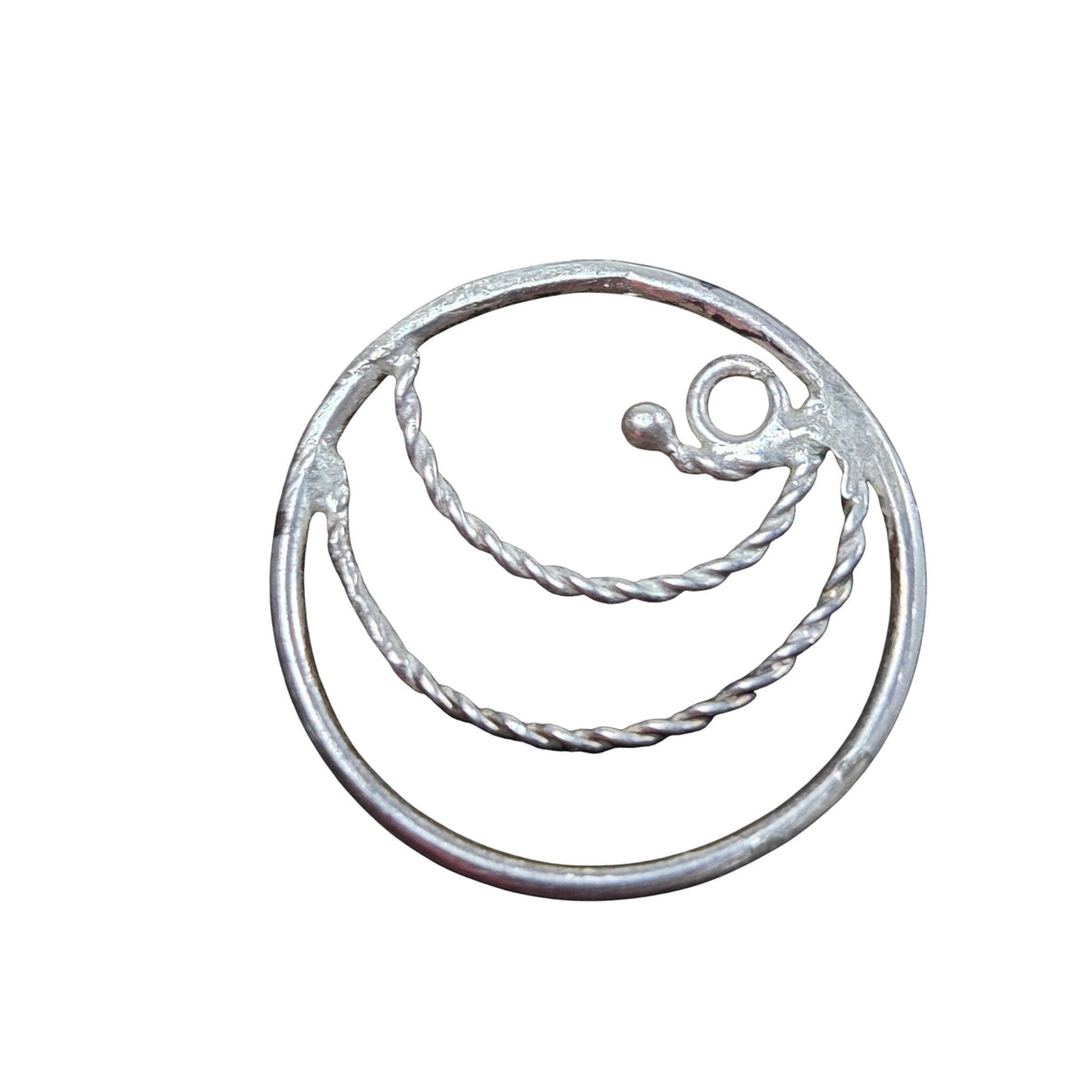 Delicate Circular Round Silver Twist Loop Pendant - Silver Pendant   s25 - handmade by Beth Millner Jewelry