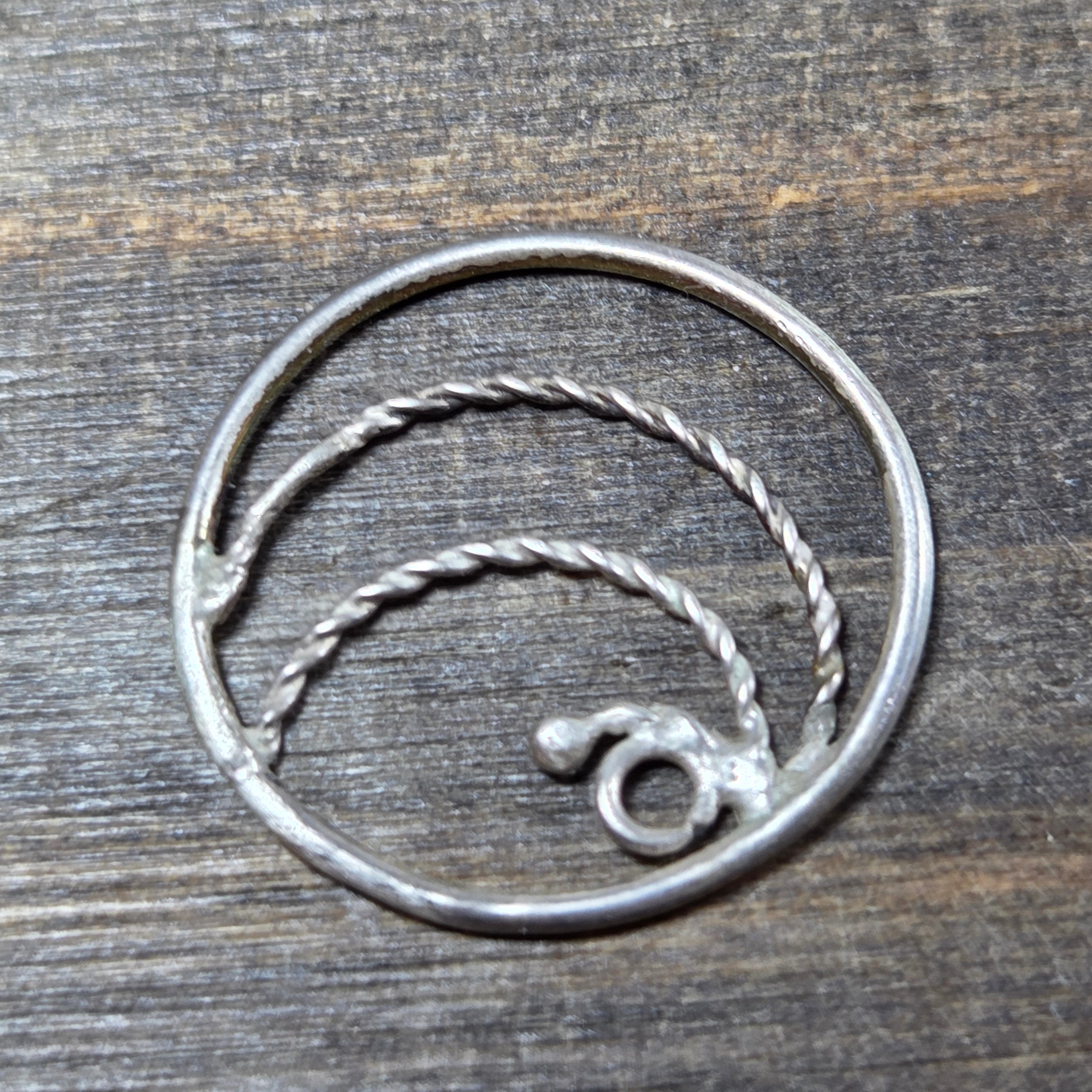 Delicate Circular Round Silver Twist Loop Pendant - Silver Pendant   s25 - handmade by Beth Millner Jewelry