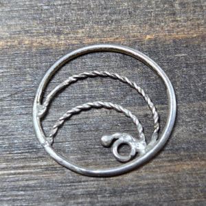 Delicate Circular Round Silver Twist Loop Pendant - Silver Pendant   s25 - handmade by Beth Millner Jewelry
