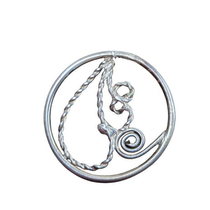 Delicate Circular Round Silver Twisty Loop Pendant - Silver Pendant   s26 - handmade by Beth Millner Jewelry