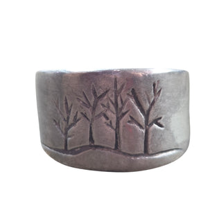 Winter Trees Family Silver Ring Size 10.5 - Ring   9634 - handmade by Beth Millner Jewelry