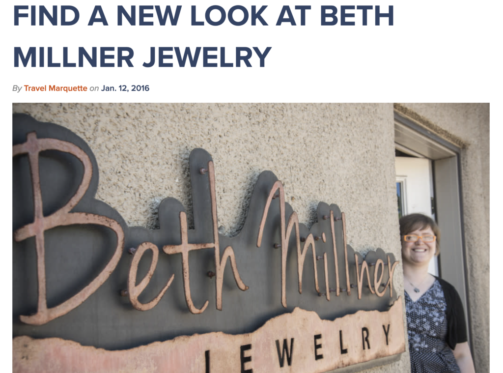 Beth Millner Jewelry featured on Travel Marquette.