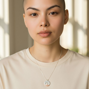 Small Landscape of Love Birds Pendant - Mixed Metal Pendant   8102 - handmade by Beth Millner Jewelry