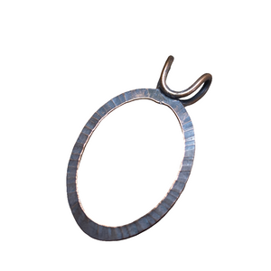 Small Radial Textured Copper Hoop Pendant - Copper Pendant   9007 - handmade by Beth Millner Jewelry